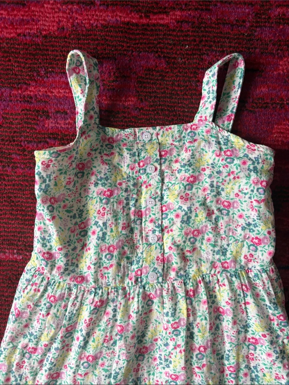 GAP Girls Pink & Mint Floral Tiered SundressLarge 10-12